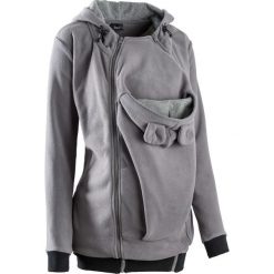 Bluza ciążowa z polaru, z wstawką niemowlęcą na nosidełko, na okres ciąży i po porodzie bonprix dymny szary. Szare bluzy ciążowe bonprix, na jesień, z polaru. Za 129,99 zł.