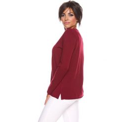 Sweter "Jill" w kolorze bordowym. Czerwone bez kategorii marki 100% Maille, s, z okrągłym kołnierzem. W wyprzedaży za 129,95 zł.