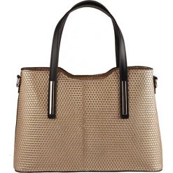 Torebki klasyczne damskie: Skórzana torebka w kolorze beżowym – 32 x 22 x 12 cm