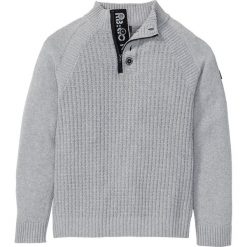 Sweter ze stójką z bawełny z recyklingu bonprix szary melanż. Szare swetry męskie bonprix, s, melanż, z bawełny. Za 109,99 zł.