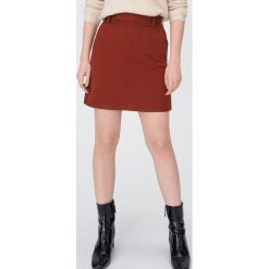 Spódnica mini high waist - Brązowy. Pomarańczowe spódniczki damskie Sinsay, s, bez wzorów, z podwyższonym stanem, mini. Za 39,99 zł.