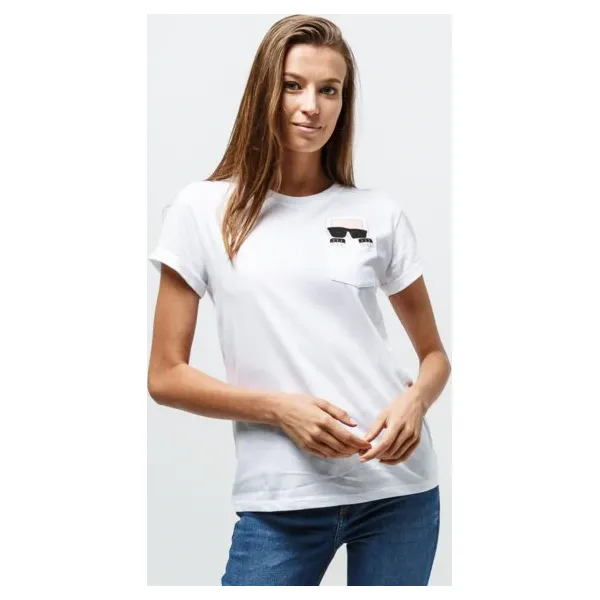 Karl Lagerfeld Koszulka Ikonic Karl Pocket , biały, rozmiar L. Białe koszulki damskie KARL LAGERFELD, s, bez wzorów, z bawełny, bez kołnierzyka, bez rękawów. Za 349,99 zł.