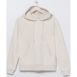 Gładka bluza z kapturem - Kremowy. Białe bluzy damskie Sinsay, s, bez wzorów, bez rękawów, z kapturem. Za 49,99 zł.