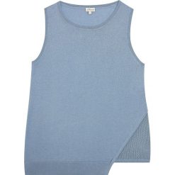 Top "Fery" w kolorze błękitnym. Niebieskie bluzki damskie Ateliers de la maille Paris, bez wzorów, z jedwabiu, z okrągłym kołnierzem. W wyprzedaży za 171,95 zł.