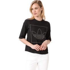 Adidas Originals Koszulka Czarny. Czarne koszulki damskie adidas Originals, s, z aplikacjami, z bawełny, bez kołnierzyka. Za 145,95 zł.