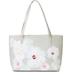 Torebka shopper w kwiaty bonprix jasnoszaro-kolorowy. Szare torby damskie na zakupy marki bonprix, w paski. Za 89,99 zł.