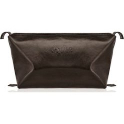 Elegancka skórzana kosmetyczka męska SOLIER c.brązowa - ciemny brąz. Pomarańczowe kosmetyczki męskie Solier, bez wzorów, ze skóry, eleganckie. Za 159,99 zł.