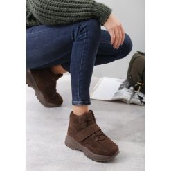 Brązowe Traperki Loyola. Pomarańczowe buty sportowe damskie Born2be, bez wzorów, z futra, sportowe. Za 109,99 zł.