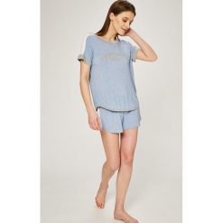 Dkny - Piżama. Niebieskie piżamy damskie marki DKNY, s, z nadrukiem, z elastanu. W wyprzedaży za 219,90 zł.