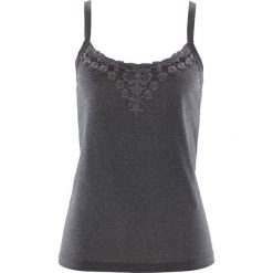 Top bonprix szary melanż. Szare topy damskie bonprix, w koronkowe wzory, z koronki. Za 44,99 zł.
