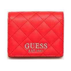 Guess Jeans - Portfel. Czerwone portfele damskie Guess Jeans, z aplikacjami, z jeansu. W wyprzedaży za 179,90 zł.