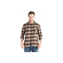 Koszule męskie na spinki: Koszula męska klasyczna, z kieszeniami, z guzikami, Z KOŁNIERZEM casual flanelowa
