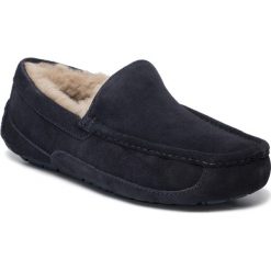 Kapcie UGG - M Ascot 1101110 Tnvy. Niebieskie klapki męskie Ugg, z wełny, bez zapięcia. W wyprzedaży za 369,00 zł.