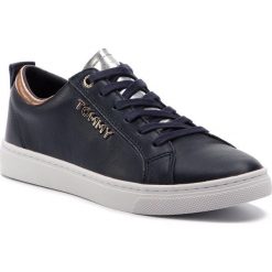 Sneakersy TOMMY HILFIGER - City Sneaker FW0FW03776 Midnight 403. Niebieskie półbuty damskie TOMMY HILFIGER, ze skóry ekologicznej. Za 449,00 zł.