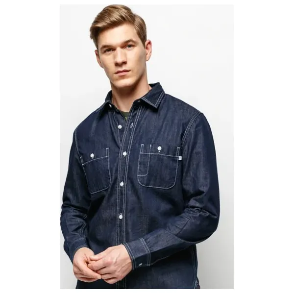 Timberland Koszula Ls Mumford River Denim Cargo Worker , granatowy, rozmiar M. Niebieskie koszule męskie Timberland, m, bez wzorów, z jeansu, bez kołnierzyka, bez rękawów. Za 479,99 zł.