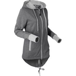 Bluza rozpinana, długi rękaw bonprix jasnoszary melanż. Szare bluzy damskie bonprix, bez wzorów, z długim rękawem, długie, bez kaptura. Za 109,99 zł.