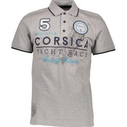 Koszulka polo w kolorze szarym. Szare koszulki męskie Geographical Norway Men, xl, z haftami, z bawełny, polo, bez rękawów. W wyprzedaży za 99,95 zł.