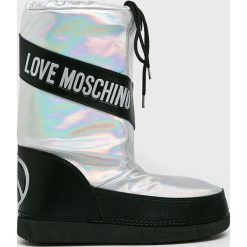 Love Moschino - Śniegowce. Szare śniegowce damskie Love Moschino, z gumy, bez zapięcia. Za 529,90 zł.