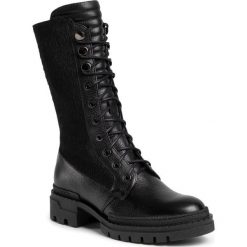 Trapery Eva Minge EM-08-06-000306. Czarne buty trekkingowe damskie Eva Minge, bez obcasa, bez zapięcia. W wyprzedaży za 549,00 zł.