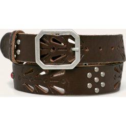 Pepe Jeans - Pasek skórzany Saul. Pomarańczowe paski damskie Pepe Jeans, w paski, z jeansu. W wyprzedaży za 119,90 zł.