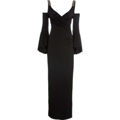 Sukienka wieczorowa "cold-shoulder" bonprix czarny. Czarne sukienki damskie bonprix, bez wzorów, wizytowe, bez kołnierzyka, bez rękawów. Za 239,99 zł.
