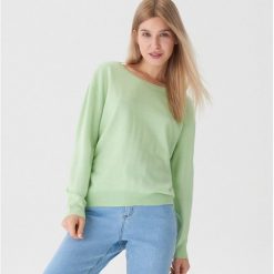 Gładki sweter z okrągłym dekoltem - Zielony. Zielone swetry damskie marki House, s, bez wzorów, bez rękawów, bez kaptura. Za 59,99 zł.