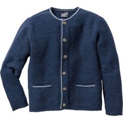 Kardigany męskie: Sweter rozpinany w ludowym stylu Regular Fit bonprix ciemnoniebieski melanż