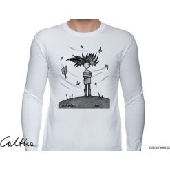 Wietrzna - męska koszulka z długim rękawem. Białe bluzy męskie Pakamera, m, z długim rękawem, długie. Za 89,00 zł.