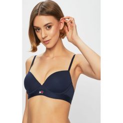 Tommy Hilfiger - Biustonosz. Niebieskie biustonosze TOMMY HILFIGER, z haftami, z elastanu. Za 179,90 zł.