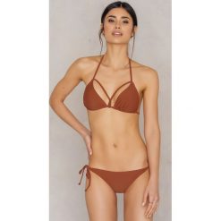 NA-KD Swimwear Dół bikini Triangle - Brown,Copper. Brązowe bikini NA-KD Swimwear, w paski. W wyprzedaży za 19,20 zł.