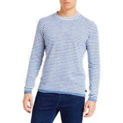 Trussardi Jeans Bluza męska L niebieska. Niebieskie bluzy męskie Trussardi Jeans, m, bez wzorów, z jeansu, z okrągłym kołnierzem, bez rękawów, bez kaptura. Za 419,00 zł.