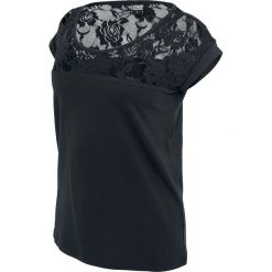 Bluzki asymetryczne: Urban Classics Ladies Top Laces Tee Koszulka damska czarny
