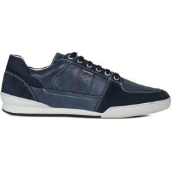 Geox Kristof Tenisówki Niebieski. Niebieskie trampki męskie Geox, bez wzorów, ze skóry, bez zapięcia. Za 550,95 zł.