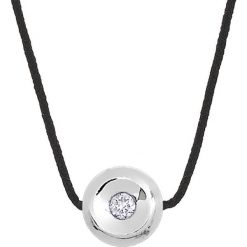 Naszyjniki damskie: Naszyjnik w kolorze czarnym z diamentami – dł. 42 cm