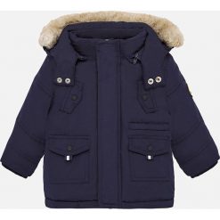 Mayoral - Kurtka dziecięca 74-98 cm. Niebieskie kurtki chłopięce Mayoral, bez wzorów, z poliesteru, długie, z kapturem. W wyprzedaży za 119,90 zł.