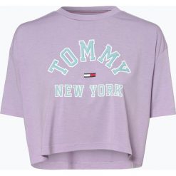 Tommy Jeans - T-shirt damski, lila. Różowe t-shirty damskie Tommy Jeans, xs, bez wzorów, z jeansu, bez kołnierzyka. Za 99,95 zł.