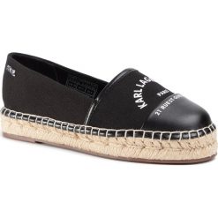 Espadryle KARL LAGERFELD - KL80108 Black Canvas. Czarne espadryle damskie KARL LAGERFELD, bez wzorów, ze skóry, bez obcasa, na płaskiej podeszwie. Za 549,00 zł.