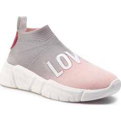 Sneakersy LOVE MOSCHINO - JA15113G1BIQ160A Rosagria. Szare półbuty damskie Love Moschino, z tworzywa sztucznego. Za 929,00 zł.