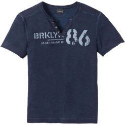 Shirt z dekoltem henley Slim Fit, krótki rękaw bonprix antracytowy "used". Szare koszulki męskie bonprix, s, z nadrukiem, bez kołnierzyka, z krótkim rękawem, krótkie. Za 69,99 zł.