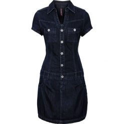 Sukienki: Sukienka dżinsowa z plisą guzikową i kieszeniami na wys. biustu bonprix „raw denim”