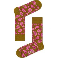 Happy Socks - Skarpetki Paisley. Brązowe skarpetki damskie marki Happy Socks, paisley, z elastanu. W wyprzedaży za 29,90 zł.