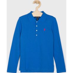 Polo Ralph Lauren - Longsleeve dziecięcy 128-176 cm. Niebieskie bluzki dziewczęce Polo Ralph Lauren, bez wzorów, z elastanu, polo, z długim rękawem, długie, bez kaptura. W wyprzedaży za 199,90 zł.