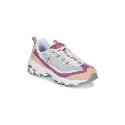 Buty Skechers D'LITES. Białe trampki i tenisówki damskie Skechers, bez wzorów, bez zapięcia. Za 309,00 zł.