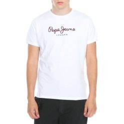 Pepe Jeans Eggo Koszulka Biały. Białe podkoszulki męskie Pepe Jeans, l, z nadrukiem, z bawełny, bez kołnierzyka, z krótkim rękawem, krótkie. Za 145,95 zł.