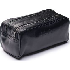 Elegancka skórzana kosmetyczka męska Solier czarna - Czarny. Czarne kosmetyczki męskie Solier, bez wzorów, ze skóry, eleganckie. Za 179,99 zł.