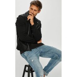 Armani Exchange - Ramoneska. Czarne płaszcze przejściowe męskie Armani Exchange, m, bez wzorów, z elastanu, krótkie, bez kaptura. W wyprzedaży za 749,90 zł.