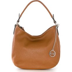 Shopper bag damskie: Skórzana torebka w kolorze jasnobrązowym – 30 x 20 x 8 cm
