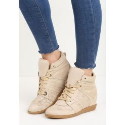 Sneakersy damskie: Beżowe Sneakersy Terab
