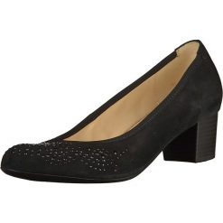 Buty ślubne damskie: Skórzane czółenka w kolorze czarnym