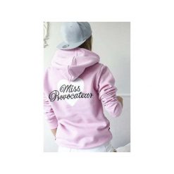 Bluza Miss provocateur. Różowe bluzy damskie marki ŁAP NAS, s, z nadrukiem, z bawełny, bez rękawów, bez kaptura. Za 159,00 zł.